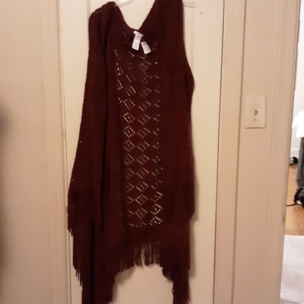 Maurices Sweater kimono sleeveless crochet style